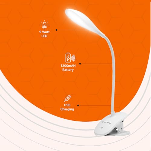 Image of Amazon Basics 3.7V 1200Mah Table Lamp | Touch Panel Control | Adjustable Angle | Ac /Dc Operate | Lithium Battery, Plastic, Led, White