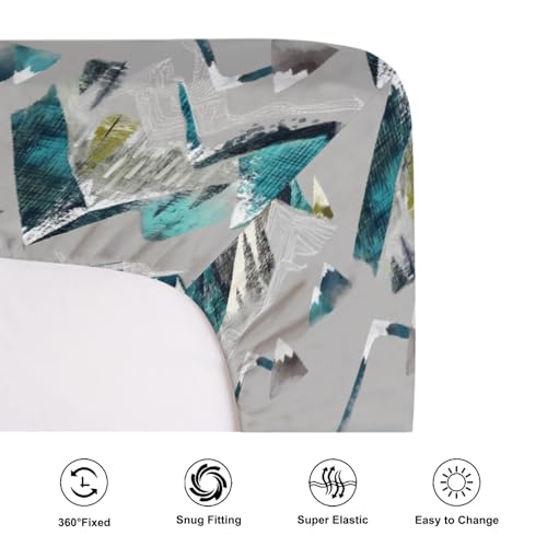 Image of Boho Mountains Baby Crib Sheets for Boy Girl 52 inchx28 inch Mountain Range Hiking Wild Crib Mattress Covers Soft Breathable Mountain Adventure Camping Baby Sheets for Standard Crib and Toddler Bed Mattress
