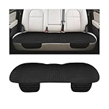 Ywdiml Car Back Seat Cover, Anti-Slip Long Comfortable Vehicle Rear Chair Protectors with Storage Pocket, Breathable Automotive Back Bench Cushion Pad, Universal for SUV Sedan Truck (Black/Silver)