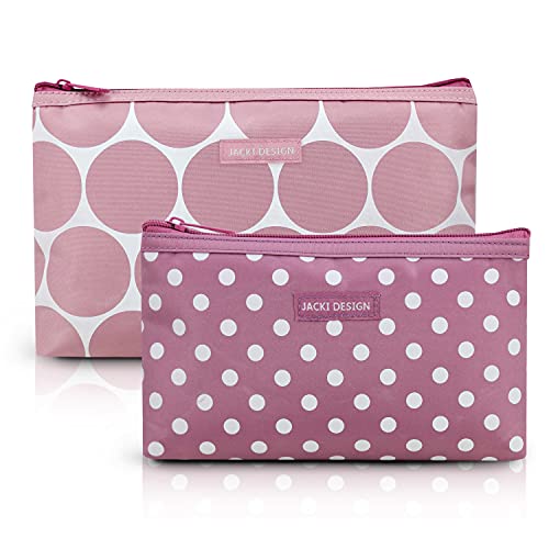 Combo Kit 2 Necessaires Pequena e Grande Estojo Dupla Tecido Cor:Rosa