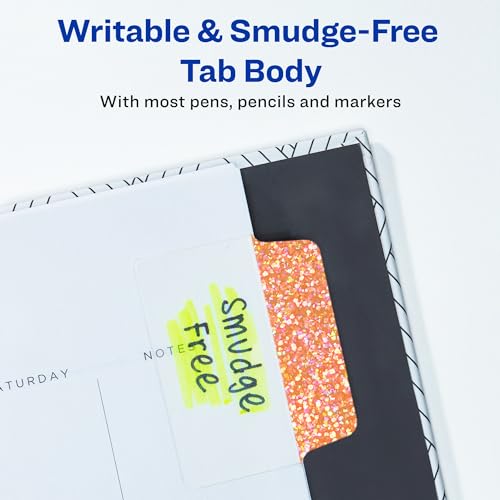 Image of Avery Ultra Tabs, 2 inch x 1.5 inch, Sunset Sparkle, 18 Tabs | For Marking Pages in Books and Planners, Repositionable Adhesive, Two-Side Writable, Smudge-Free Clear Tabs