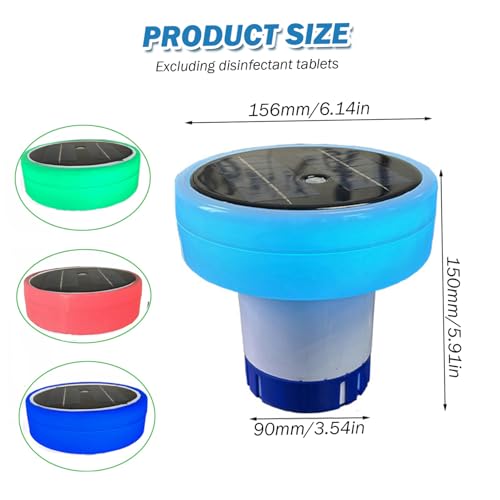 Diffuseur de chlore avec lampe solaire RVB et bague de dosage réglable - 8
