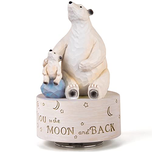 Aidlns Forever Music Box, Polar Bear Figurine, Sculpted Hand-Painted Musical Figure Gifts, For Daughter Son Dad Mom Birthday Anniversary, Play You Are My Sunshine #TOP1