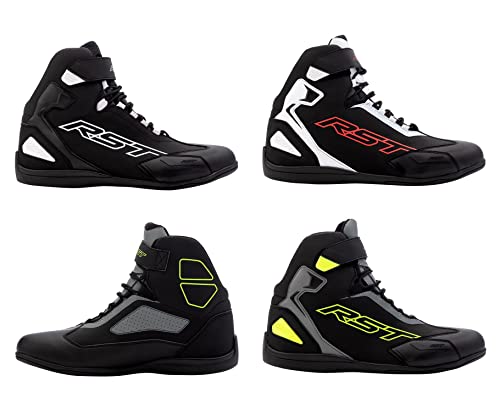 RST SABRE MOTO SHOE MENS BOOTS 3053 Motorcycle Motorbike Biker Rider Low Profile Touring Urban Sports CE Approved Boot (Black/Black/White, numeric_11)