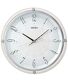 Seiko Orologio da parete, analogico, quadrante bianco, plastica, movimento al quarzo, larghezza 365 mm, alimentato a batteria
