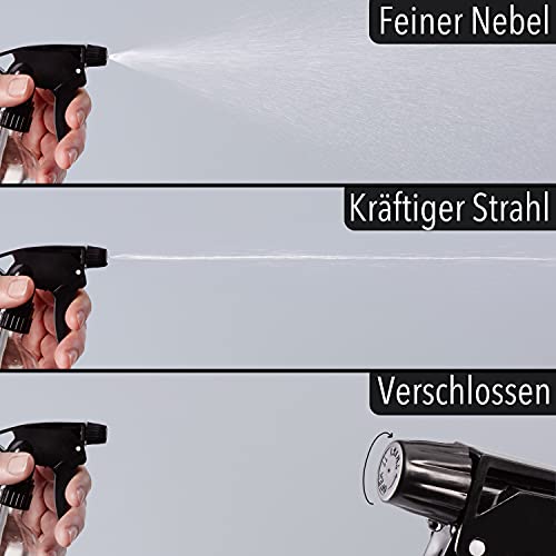 Foto von BCLAIRE® Sprühflasche glas 500ml [2er Set] - Zerstäuber & Strahl Funktion mit auslaufsicherer Dichtung| Sprühflasche für pflanzen, Haare & Reinigungsmittel - langlebig