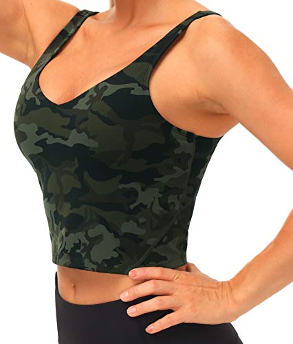 Image of THE GYM PEOPLE Womens' Sports Bra Longline Wirefree Padded with Medium Support