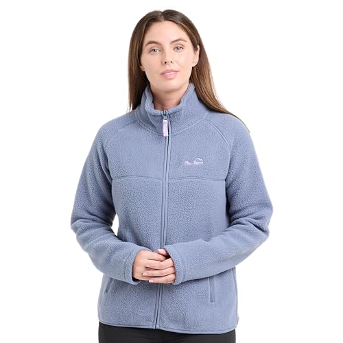 Peter Storm Womens Esk Full Zip Borg Fleece Midweight Regular Fit 2 Zipped Pockets Ideal for Walking Hiking & Everyday Casual Wear (UK Numeric 12 Regular Regular Grey)