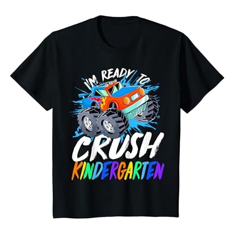 Kids I'm Ready to Crush Kindergarten Monster Truck Back to School T-Shirt Cover