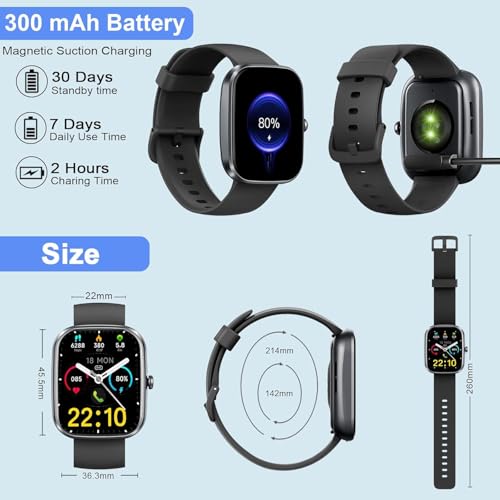 Smart Watch for Men Women(Answer/Make Calls), 1.91" HD Smartwatch, Fitness Tracker with 100+ Sport Modes, IP68 Waterproof, Heart Rate/Sleep/Step Monitor, Pedometer, Activity Tracker for iOS Android - Image 8
