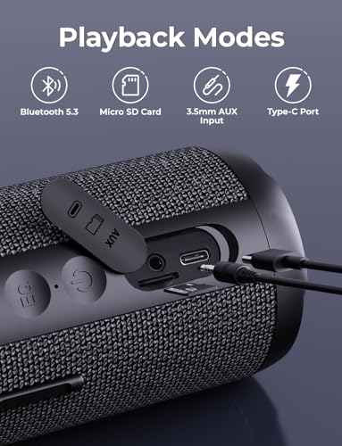 RIENOK Bluetooth Speaker 40W Wireless Speaker Portable Dual Pairing HD Stereo Sound IPX7 Waterproof Bluetooth 5.3 Outdoor Sport Speaker - Image 3