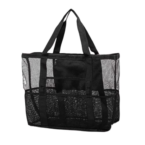 Bolsas de playa impermeables y anti-arena, bolso de malla negro para piscina y vacaciones