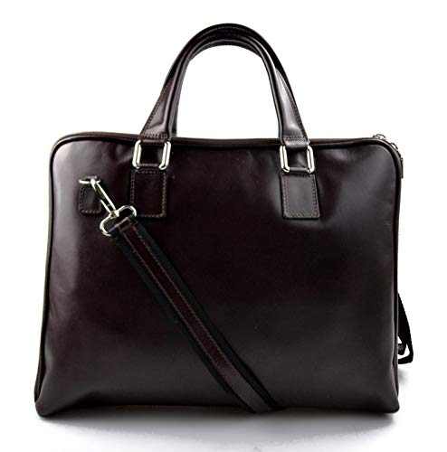 Women leather shoulder bag genuine italian leather handbag ipad tablet leather bag ladies leather satchel office leather bag dark brown