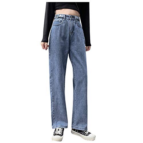 Women's Jeans Relaxed Fit Straight Leg High Waisted Trendy Vintage Boyfriend Juniors Teen Girls Baggy Denim Pants