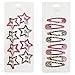 Metal Snap Hair Clips,8 Pairs Hair Barrettes for Women - Star & Water Drop Hair Barrettes, Non-Slip Y2K Accessories for Thin Thick Hair,Pink and Brown Leopard Print