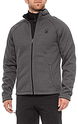 Spyder Men's Stellar Jacket Sherpa Lined Bonded Fleece (Polar Grey, Small)