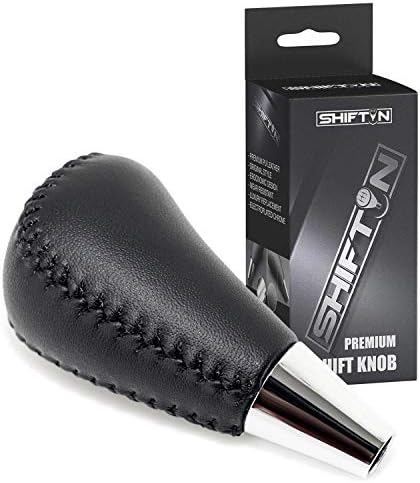 SHIFTIN Leather Wood Gear Shift Knob for Toyota Avalon Yaris 4Runner Land Cruiser Sienna Camry Solara Tacoma and Lexus ES300 ES330 GS300 GS400 GS430 SC300 SC400 (Black Leather)