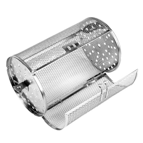 jojofuny Jaula Giratoria de Acero Inoxidable para Horno Eléctrico Resistente al Desgaste Tamaño para Tostar Cacahuetes Castañas y Frutos Secos Puerta de Acceso Fácil Adecuado para