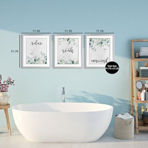 Feuilles de salle de bain affiche encadrée gris sous verre pour créer un spa à la maison
