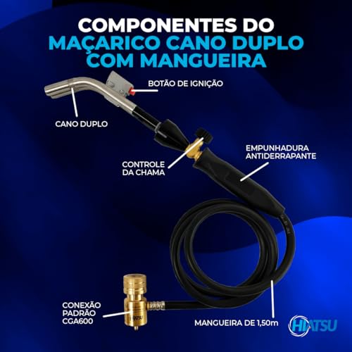 Maçarico Cano Duplo (Com Mangueira)