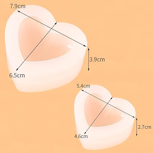 Miniatura 6 de Weenkeey 2 moldes de resina en forma de corazón 3D, dijes de llavero de corazón, molde de silicona, molde de fundición de joyería de corazón, molde