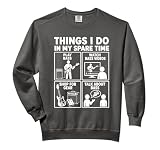 Funny Bass Player Spare Time Bassist Guitar Musician Comfort Colors Adult Sweatshirt