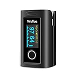 ViATOM Pulse Oximeter Approved UK Bulit-in Storage,Blood Oxygen Monitor Finger Adult for Heart Rate and SpO2 with Alarm, Batteries, Carry Bag & Lanyard