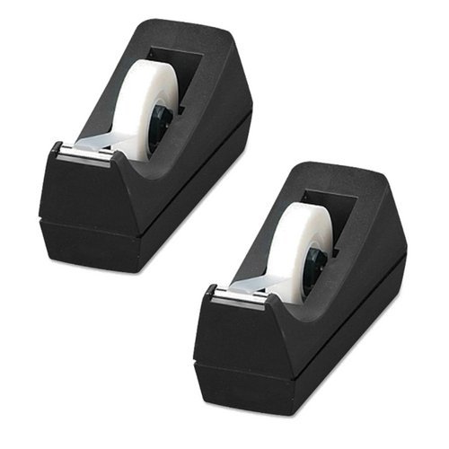 Sparco Tape Dispenser, Desktop, Holds 1/2-Inch-3/4 x 36 Yards, 1-Inch Core, Black SPR64007 (2 Pack)