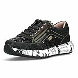 Laura Vita Zapatos con Cordones Sneaker para Mujer Burton 11, Talla:38 EU, Color:Negro