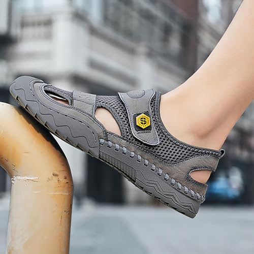 Breathable Summer Shoes and ls Made of Mesh for Men Retro High Shoes Men Grey3