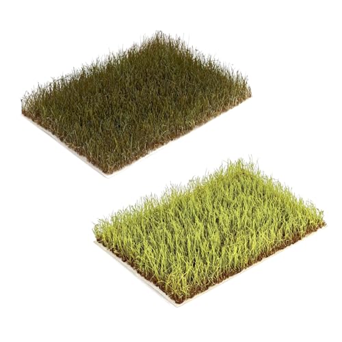 2 パックリアルなミニチュア草シートナイロンタフト鉄道模型建築ジオラマや愛好家のための創造的な引き裂き可能な風景のタフトに最適
