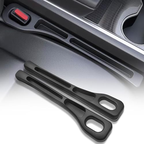 Fsaklaskdy 2 Pcs Relleno Universal para Huecos Asiento Coche, Rellenos Espacio Asiento Coche, Organizador para Espacios de Asiento Relleno Tapón, Car Seat Gap Plug, Evita que las Cosas Caigan (Negro)