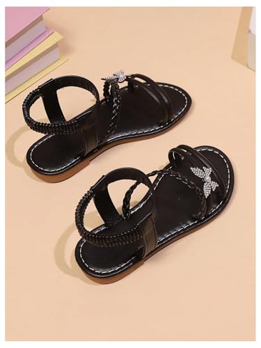 GORGLITTER Girl's Dress Sandals Strappy Glitter Butterfly Open Toe Sandals2