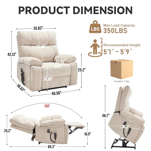 Sillón Plegable Chenille Beige miniatura 3