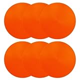 PATIKIL Spot Markers 8 Inch, 6 Pcs Non-Slip Floor Dots Agility Markers Flat Field Cones Poly Dots for Gym PE Speed Training Dance Soccer Basketball Sports, Orange