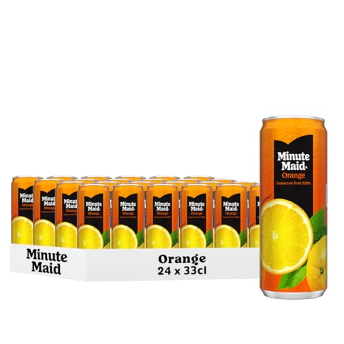 Minute Maid Jus d'Orange 100% Fruit, Boisson aux Fruits Concentrée, 33cl, Lot de 24 Canettes