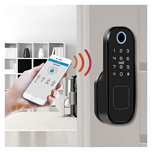 Sem fiação à prova d'água Tuya Wifi Fechadura de aro com impressão digital Cartão IC inteligente Có