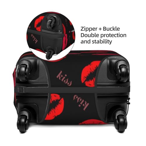 Red Lips Kiss Travel Luggage Cover Suitcase Protector Bag,Double-Sided Printed Fits 18-32 Inch Luggage,Baggage Covers For Kid And Adult,Large4