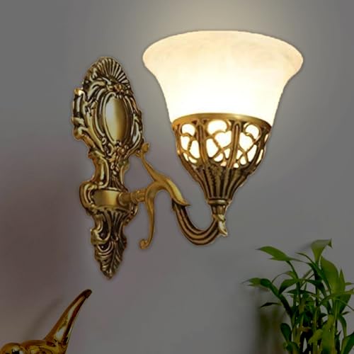 Image of WHITERAY Golden Antique Designer Imported Wall Light Wall lamp for Bedroom, Living Room,Kitchen, Bars, malls, Besides The Bed, Balcony Home Decoration ((1109 (Pack of 2), Without Bulb))