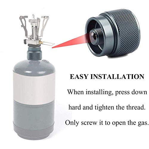 Practical Propane Gas Tank Gas cylinders Adapter Outdoor Camping Stove Cylinder Conversion Canister Adapter Standard Propane Tank Converter with self-Closing Function - Image 3