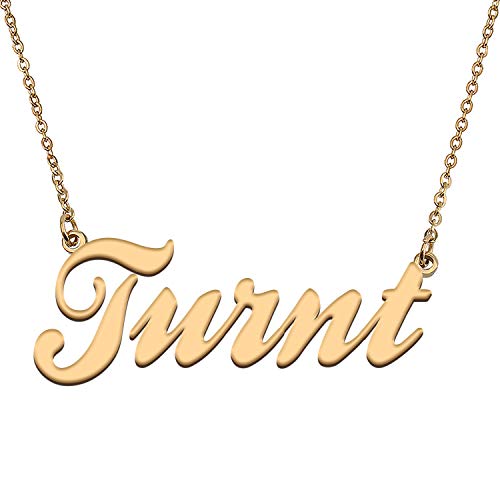 HUAN XUN Custom Personal Pendant Name Necklace Personalized My Best Friendship Gifts for Her Turnt
