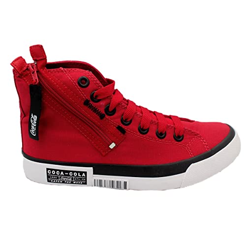 Tênis Coca-Cola Shoes, Atlanta Wave Zipper, Feminino, Vermelho/Preto, 37