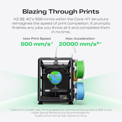 Image of Creality K2 SE 4C Multi-Color 3D Printer, Smart Auto Leveling, Fully Assembled, Solid Metal Build Frame, High Speed & High Precision, 220x215x245mm Build Volume