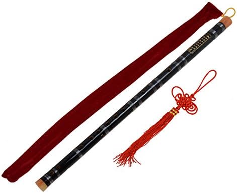 Traditional Handmade Chinese Musical Instrument Vintage Bamboo Flute Dizi (F Key Black)