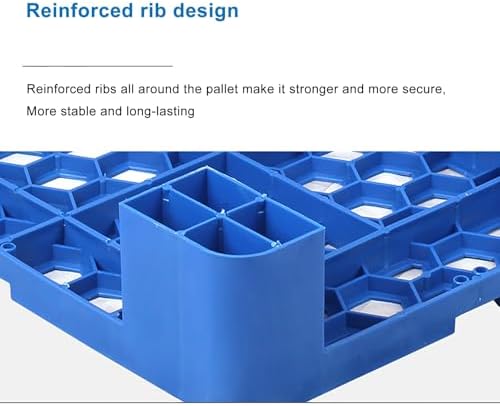 Lightweight Interlocking Blue Plastic Pallets, 40x60cm with Breathable Grid, Perfect for Indoor & Outdoor Use in Garages, Kitchens, Basements - Durable & Versatile Storage Solution