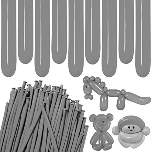 Image of Grey Long Balloons Premium 260 Twisting Animals Magic Balloons for Birthday Kids Wedding Party Supply 100pcs