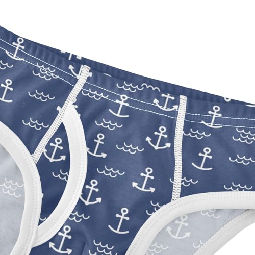 Boys' Exclusive Briefs Toddler Underwear 95% Combed Cotton Boxerbriefs 2T Anchor and Wave Pattern 194