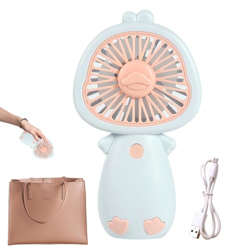 Bkljkf Ventilador eléctrico portátil, ventilador personal portátil,Ventilador pequeño recargable de mano - Refriger personal, soplador de escritorio USB, dispositivo de enfriamiento tranquilo, diseño