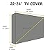 Outdoor TV Cover Heavy duty Waterproof TV Cover Box Black with Bottom Seal Heat Resistant Weatherproof Dustproof Anti UV Outside Television Protector (22-24in)