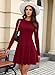 OFEEFAN Petite Dresses for Women Long Sleeve Dress Winter Sweater Dress for Women Flare Burgundy XS